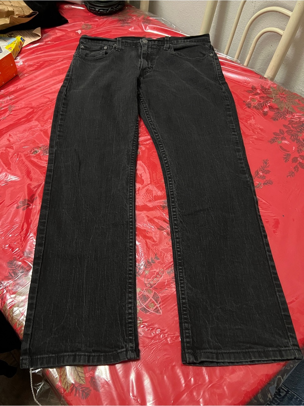 Levi's 511 Slim Straight Black Denim Jeans Waterless Mens Regular 33x30